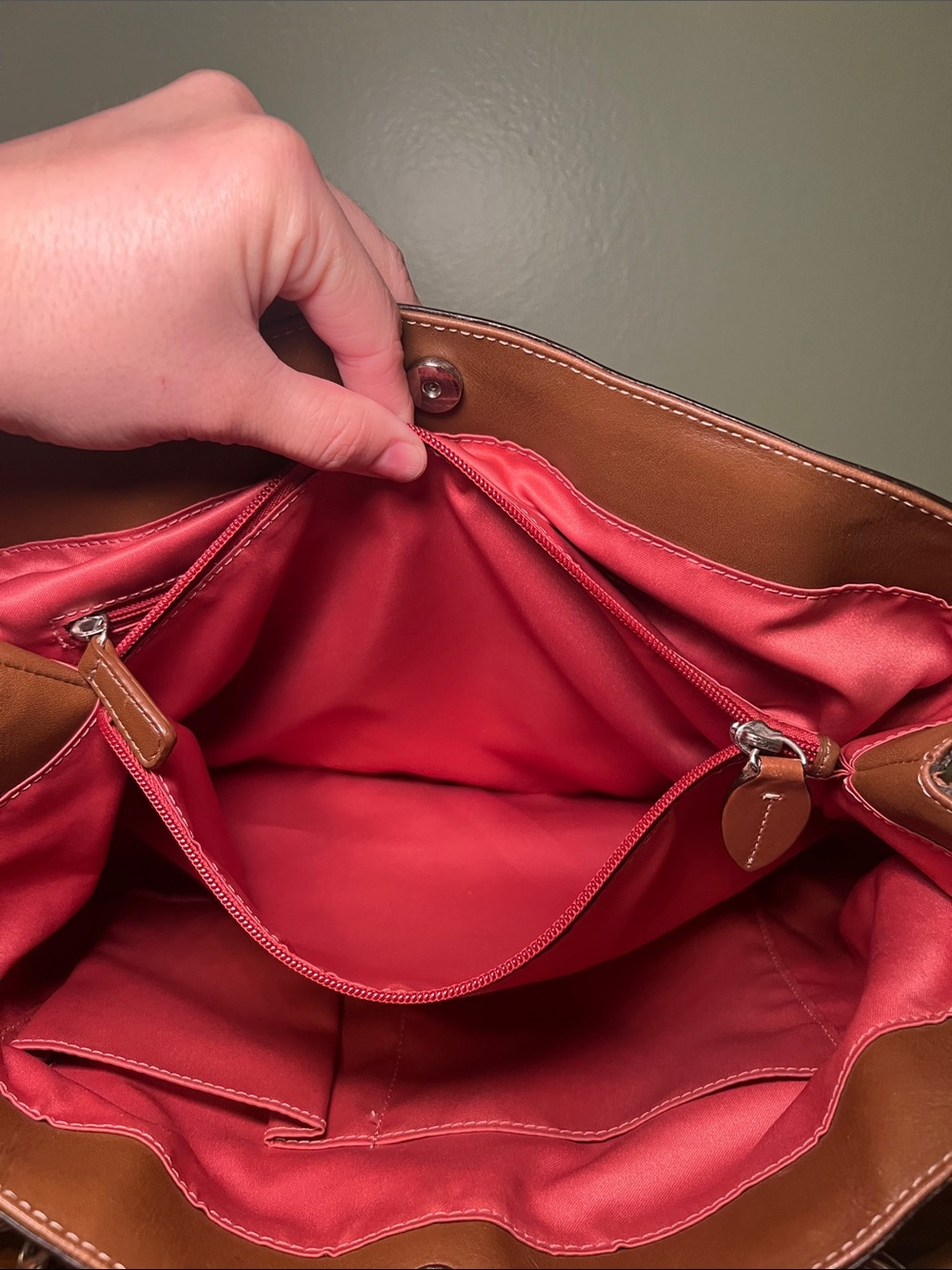 Coach Penelope Signature Jacquard Shoulder Tote with Brown Leather Trim - Picture 14 of 14